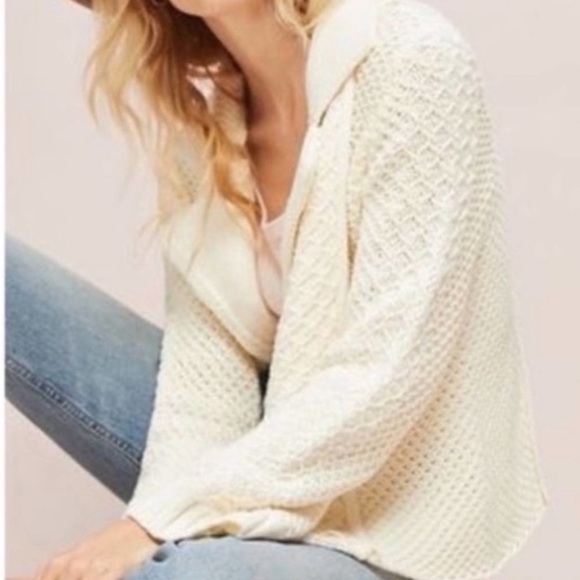 Anthropologie Maeve Cable Knit Chunky Cardigan Sweater Blazer Size Small - Picture 2 of 15